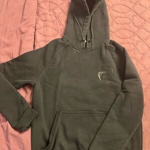 Alphalete Charcoal Hoodie with black rubber logo